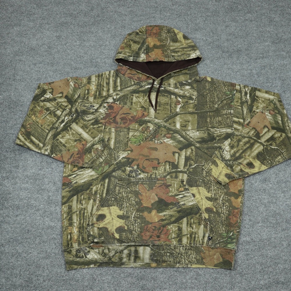 Berne Hoodie Mens Large Camo Mossy Oak Break-Up Infinity Pullover Sweatshirt